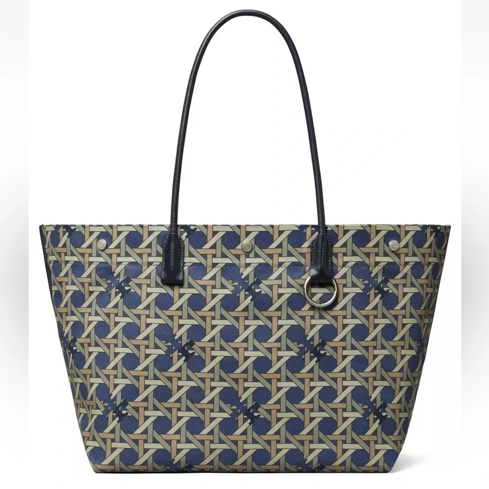 New Tory Burch basketweave Print tote bag
